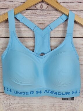 Under Armour Womens Crossback High Sports Compression Bra Light Blue Size 34DD